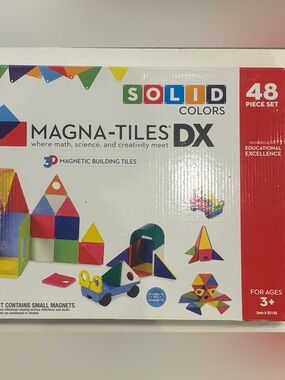 Magna-Tiles DX Solid Colors 48-Piece Magnetic Building Set - Multicolo